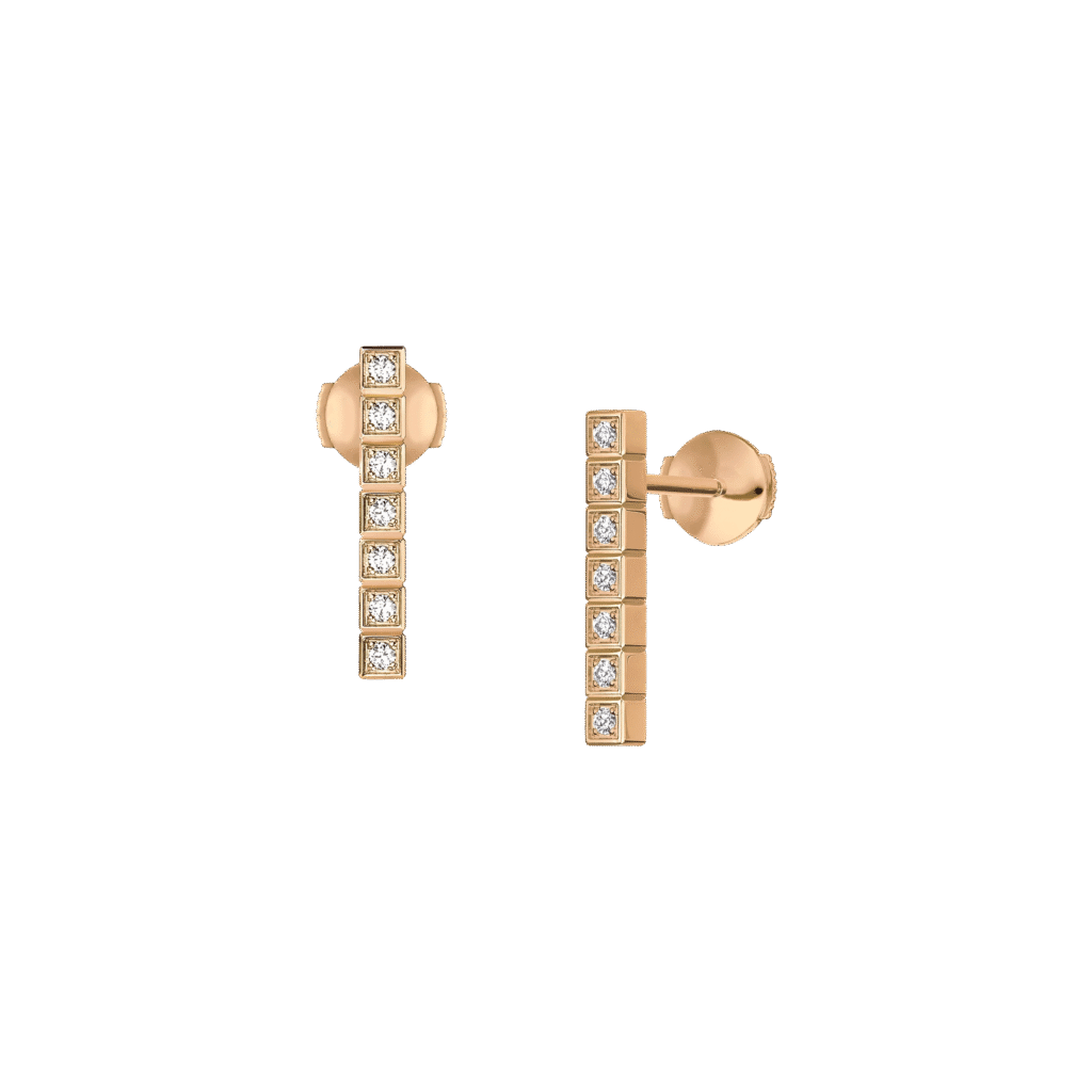 Ice Cube Earrings, Ethical Gold, Full-set Diamonds