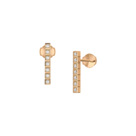 Ice Cube Earrings, Ethical Gold, Full-set Diamonds