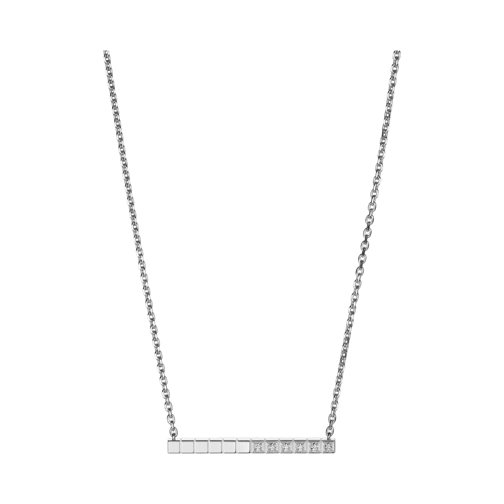 Ice Cube Necklace, Ethical Gold, Half-set Diamonds