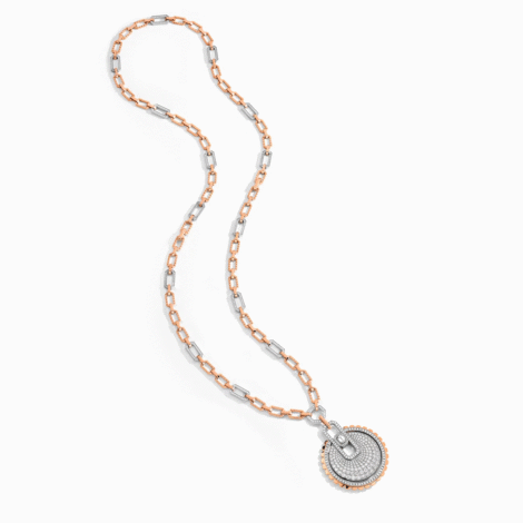 Empire Two-Tone Diamond Statement Pendant Necklace