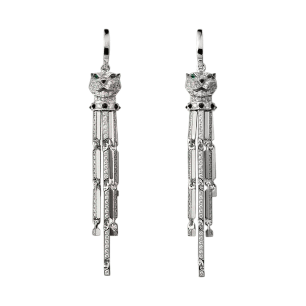 Panthčre de Cartier Earrings, Small Model, Paved