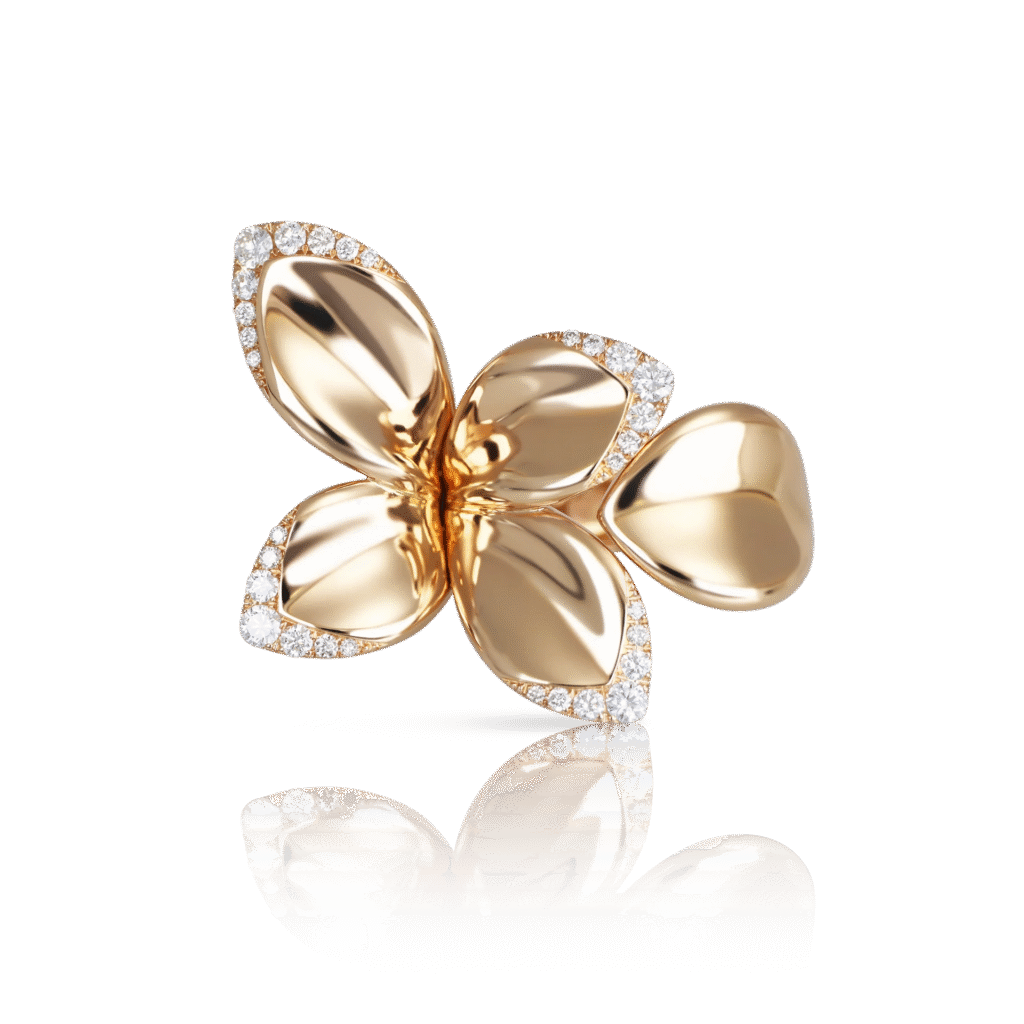 Giardini Segreti Ring, Five Leaves Small Flower Ring