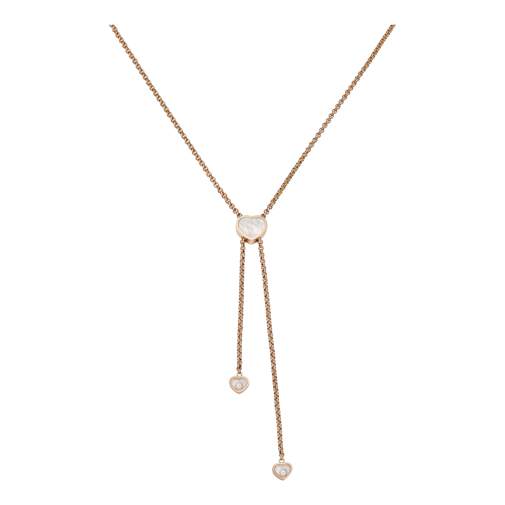 Happy Hearts Tie Necklace, Ethical Gold, Diamonds