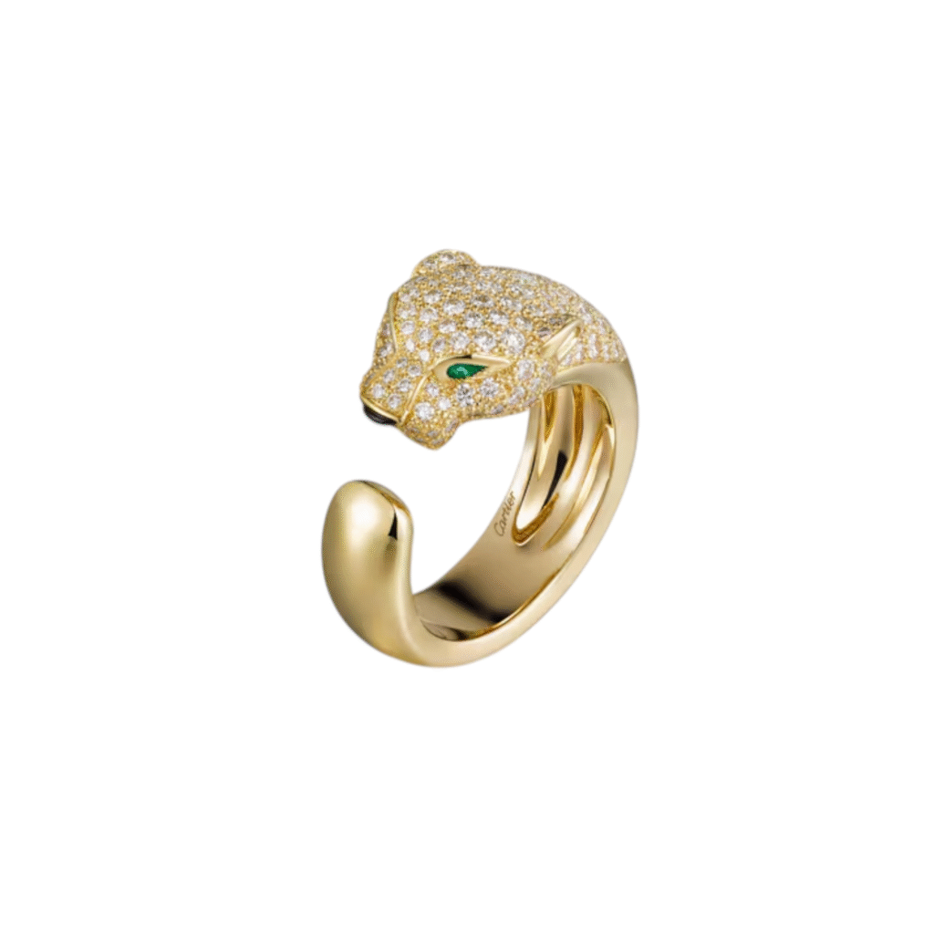 Panthčre de Cartier Ring, Medium Model, Half-Paved