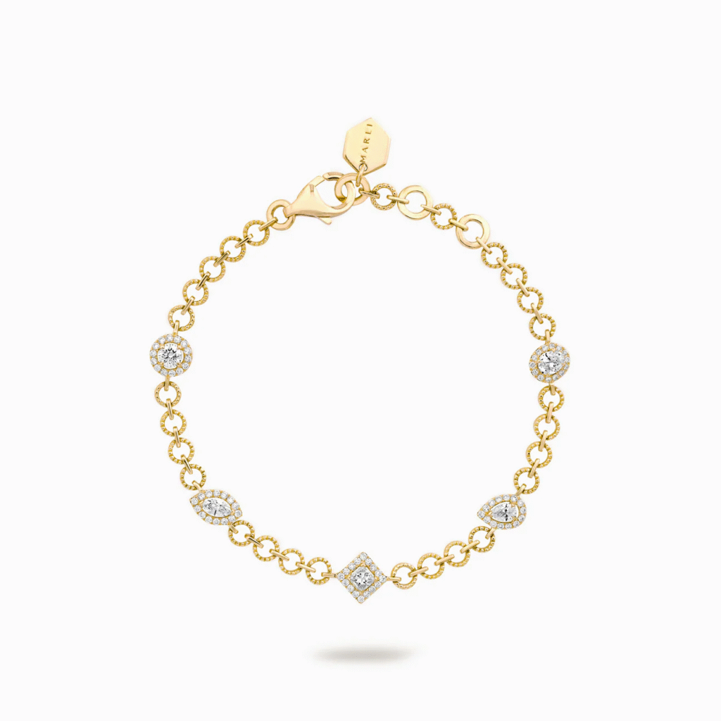 Rock Charm Beaded Chain Bracelet