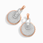 Empire Two-Tone Diamond Large Statement Earrings