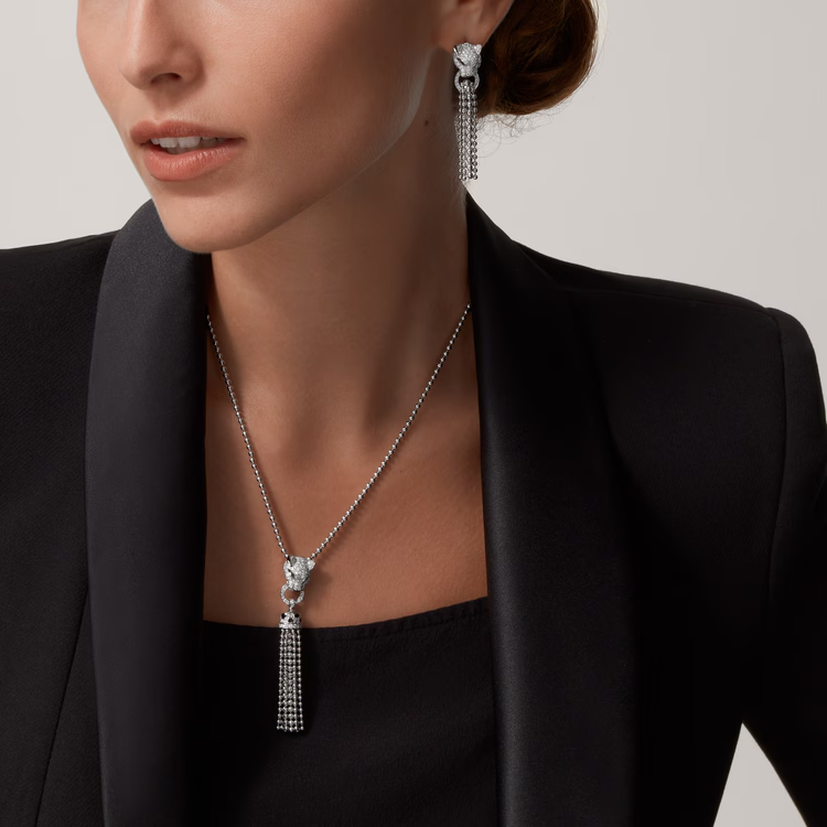 Panthère de Cartier Earrings, Half-Paved