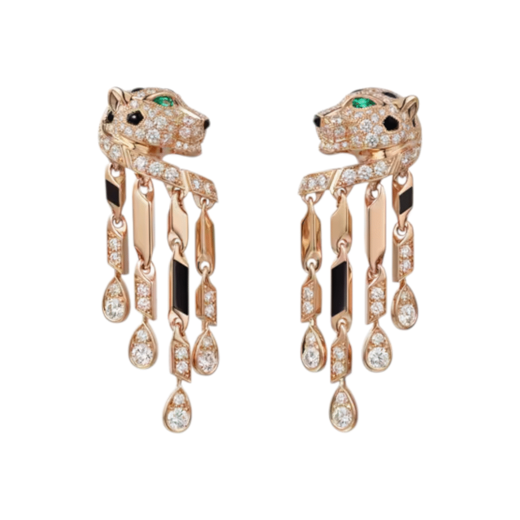 Panthčre de Cartier Earrings, Small Model, Paved