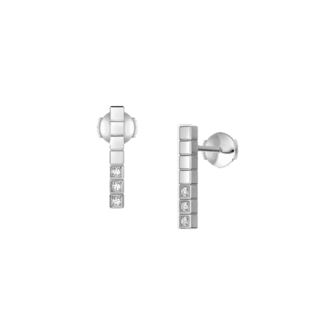 Ice Cube Earrings, Ethical Gold, Half-set Diamond