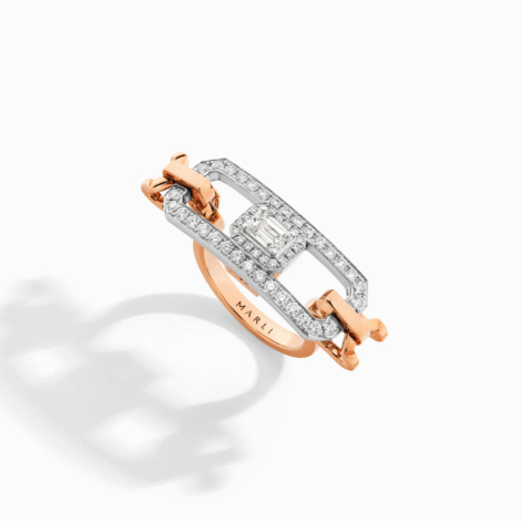Empire Two-Tone Diamond Statement Open Link Ring