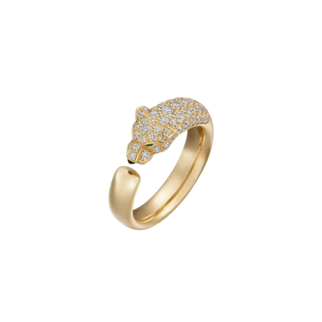Panthčre de Cartier Ring, Small Model, Half-Paved