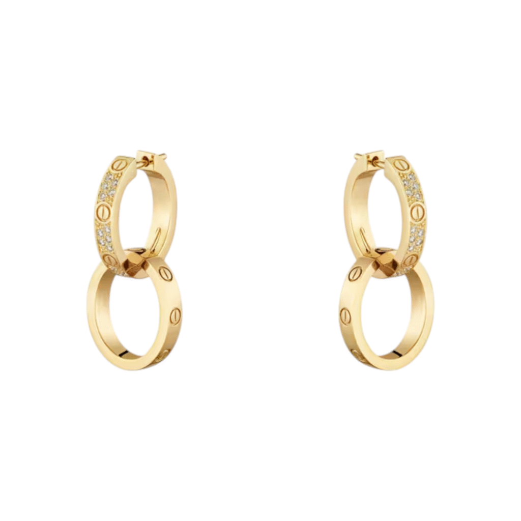 Love Earrings, Multiwear, Half-Paved