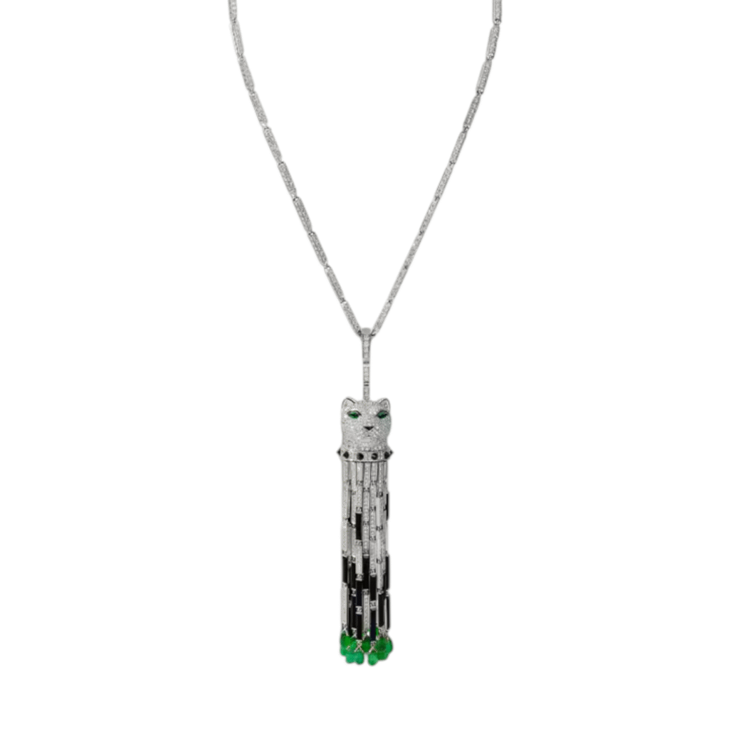 Panthčre de Cartier Long Necklace, Emerald, Multi-wear, Large Model, Paved