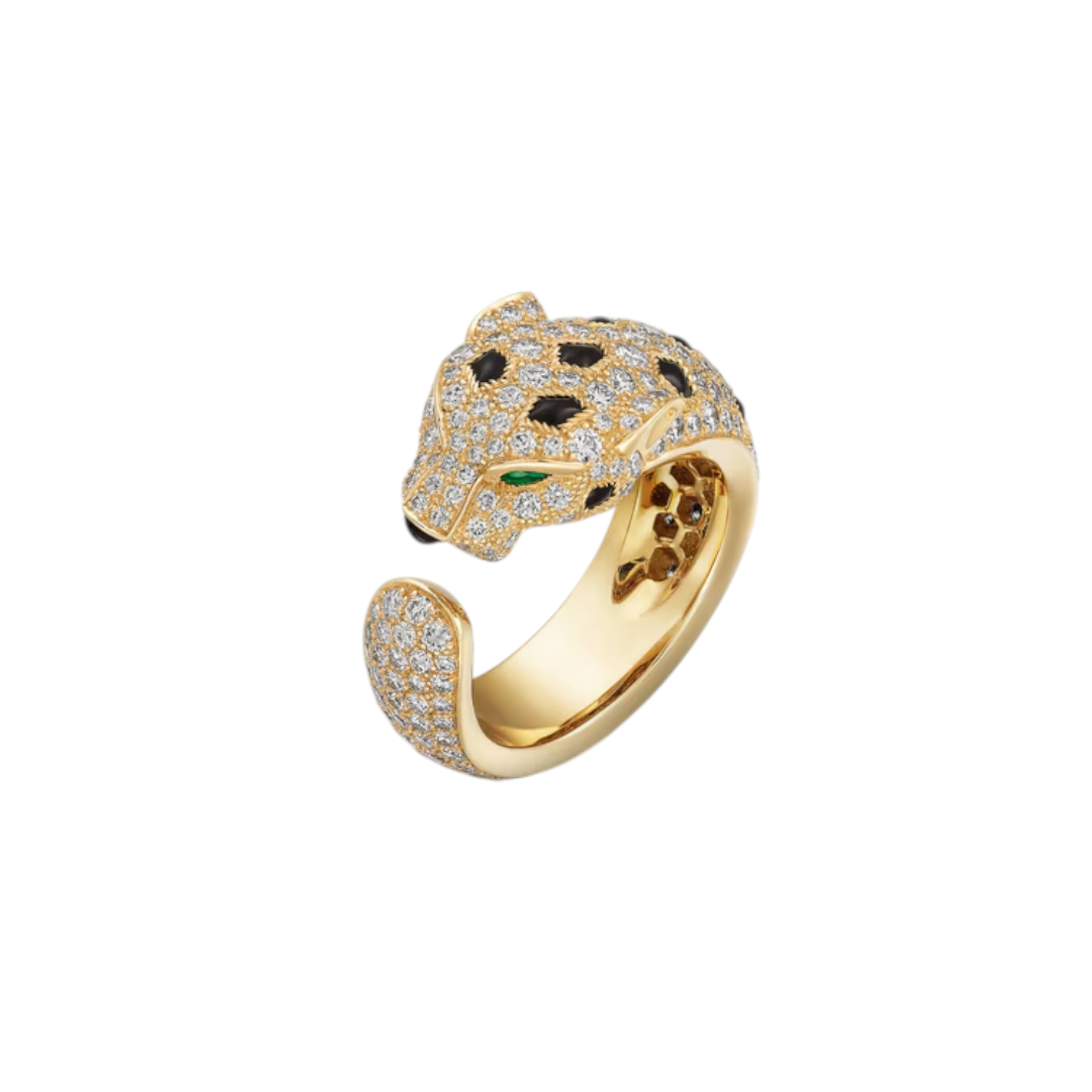 Panthčre de Cartier Ring, Medium Model, Half-Paved