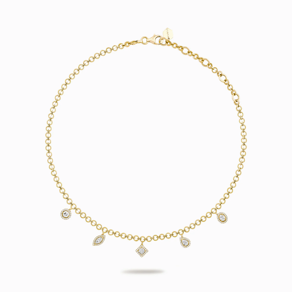 Rock Charm Beaded Chain Necklace
