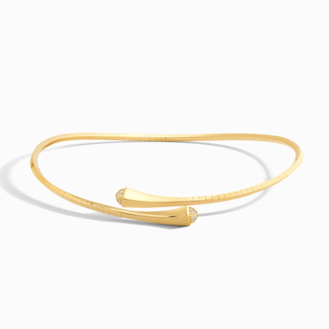 Cleo Gold Midi Choker with Diamond Pyramids