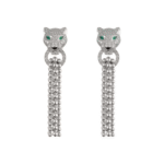 Panthčre de Cartier Earrings, Half-Paved