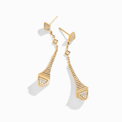 Cleo Rev Full Diamond Long Drop Earrings