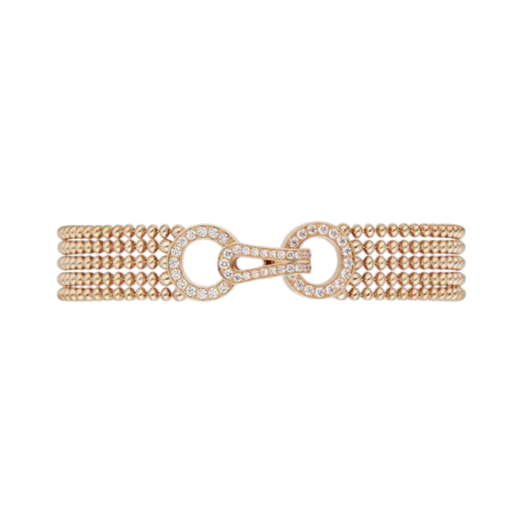 Agrafe Bracelet, Small Model, Half-Paved
