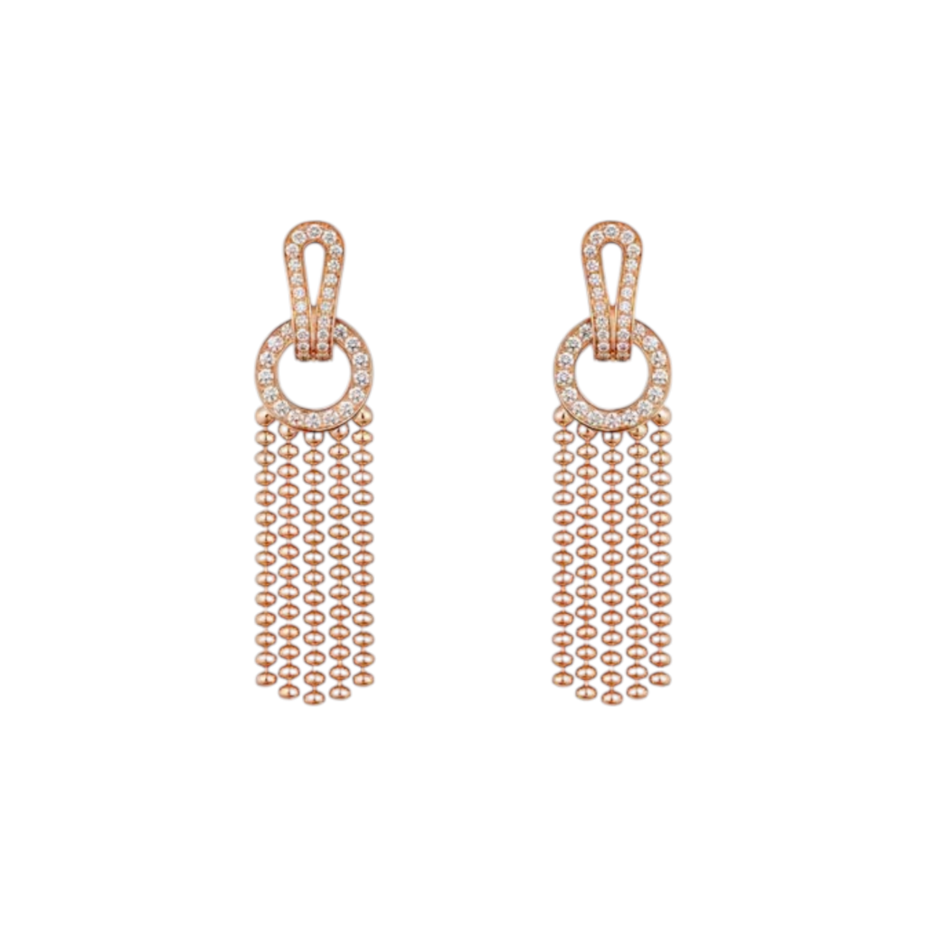 Agrafe Earrings, Half-Paved